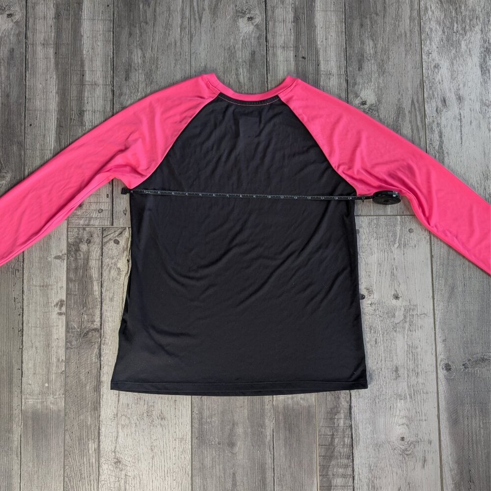 Hurley, Long Sleeve Scuba Shirt, Black and Hot Pink Heart Logo, Sz L 14/16 - Picture 7 of 8